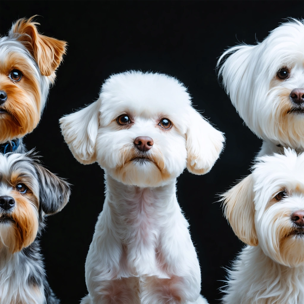 Sept races de chiens montrant des types de pelages uniques, longs, bouclés ou sans poils.